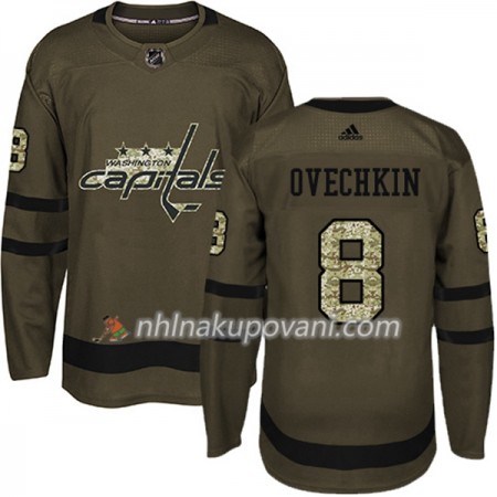 Washington Capitals Dresy Alex Ovechkin 8 Adidas 2017-2018 Camo Zelená Authentic - Pánské